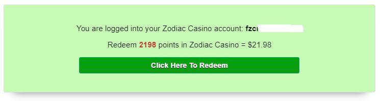 Reedem Zodiac Casino Points