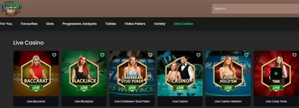 Yukon Gold Casino Live Casino