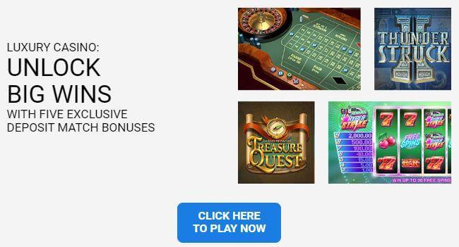 luxury casino signup bonus