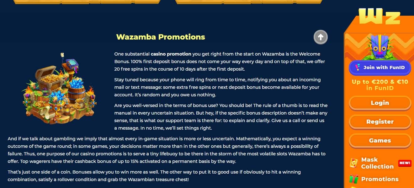 Wazamba Casino Promotions