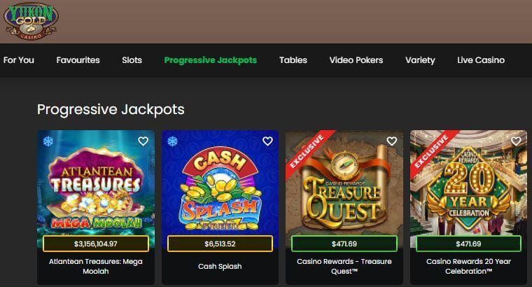 Yukon Gold Casino Progressie Slots