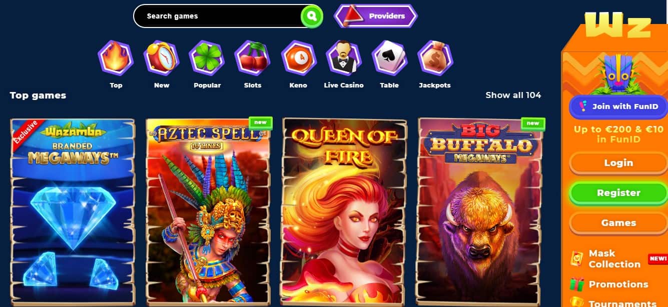 Wazamba Casino Games