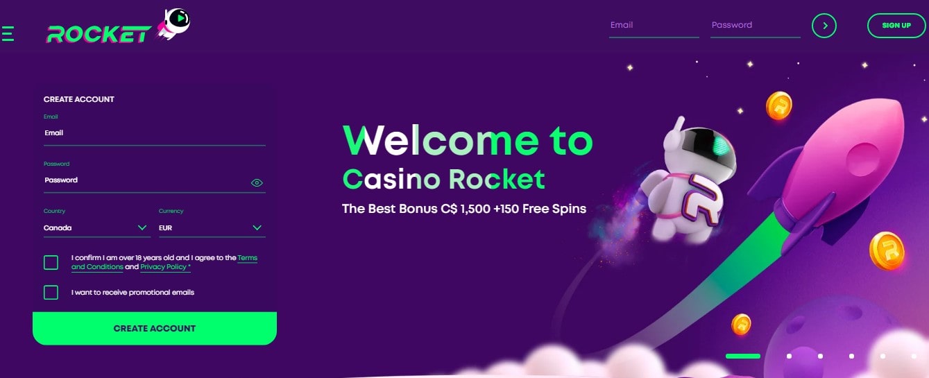 Rocket Casino Welcome Bonus
