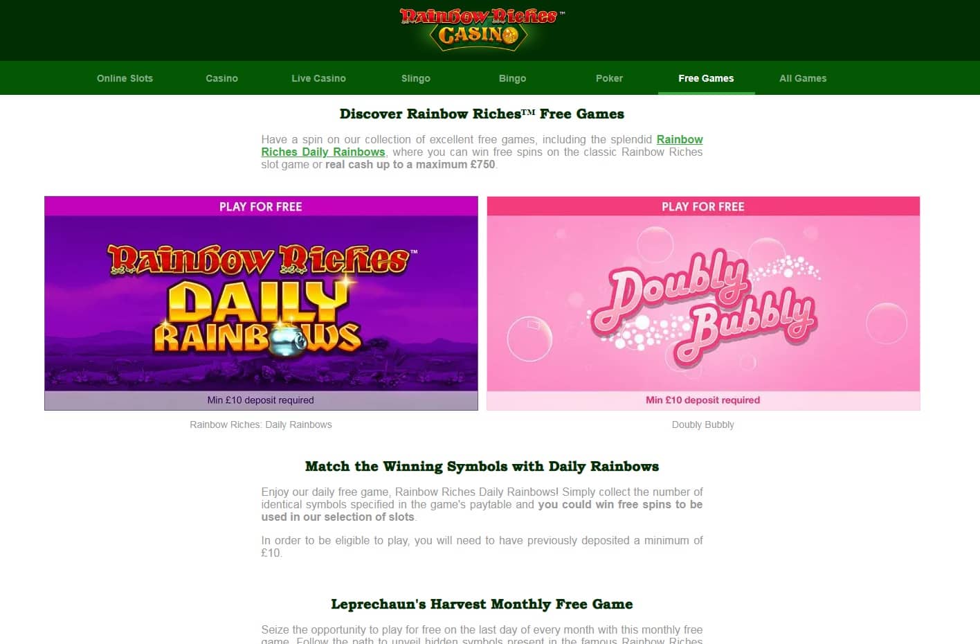 Rainbow Riches Casino free games-min