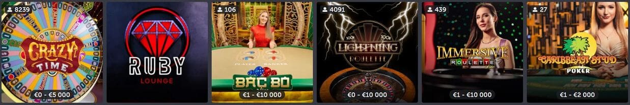ComeoOn Casino live dealer