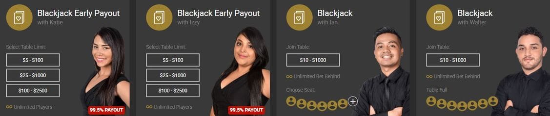 Bodog Casino live dealer