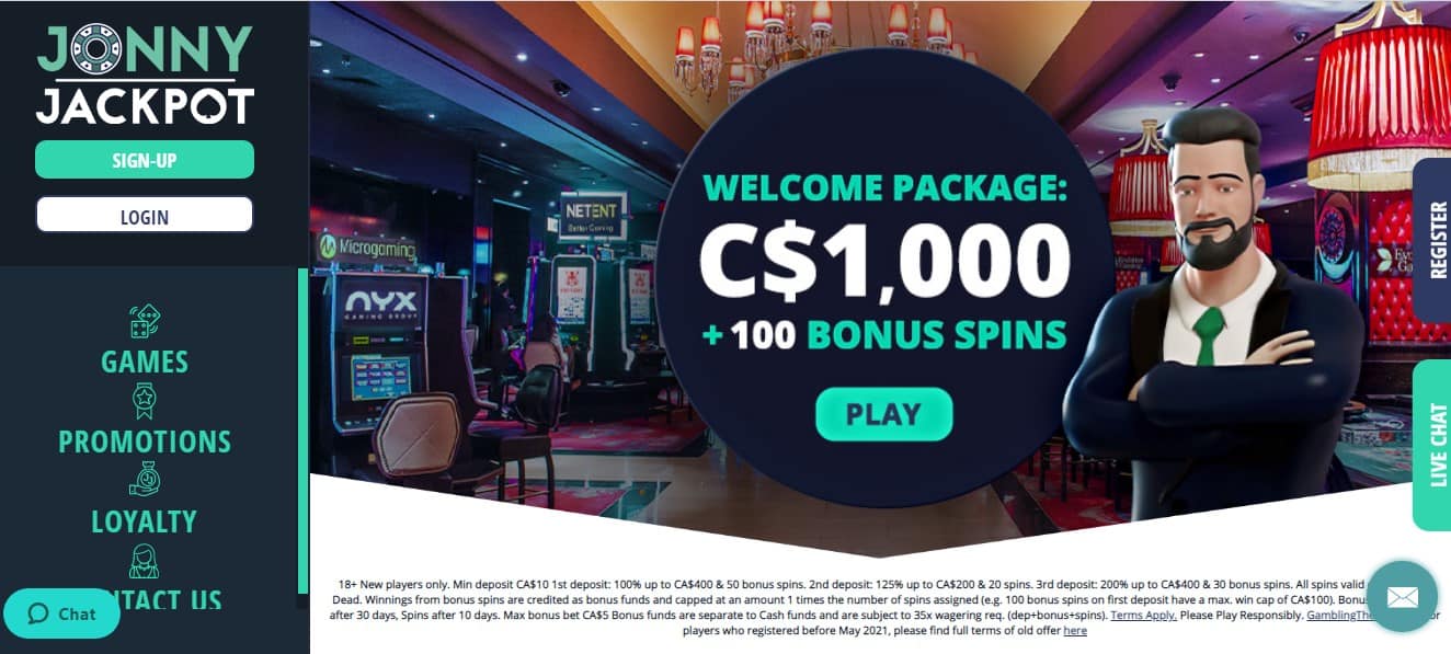 Jonny Jackpot Casino Bonus