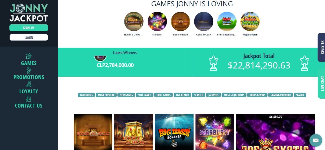Jonny Jackpot Casino Games