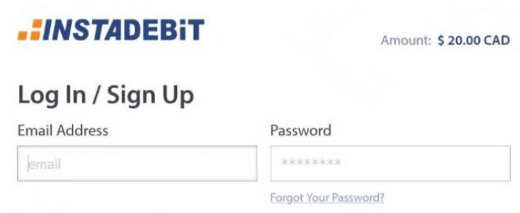 instadebit login