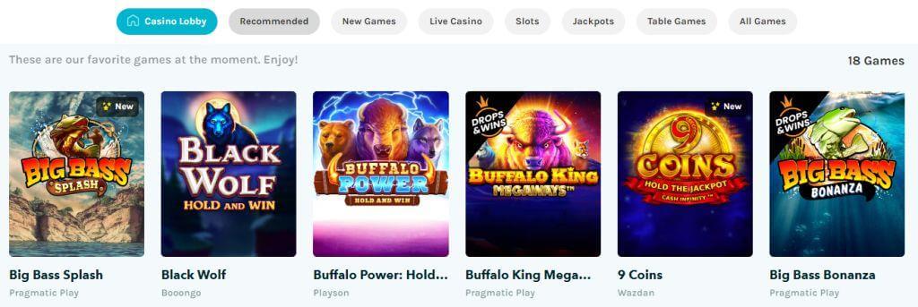 lucky days casino games