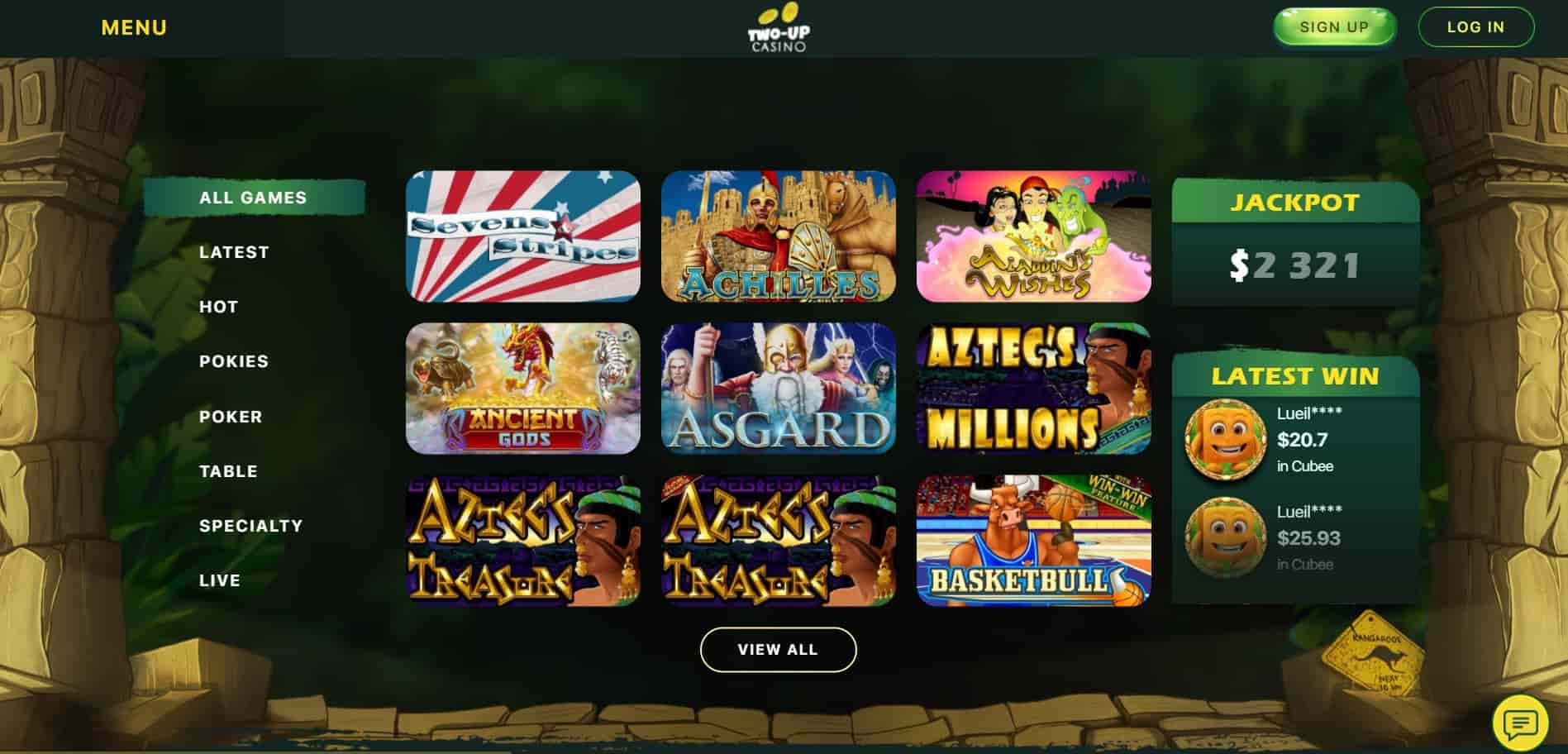 Two Up Casino Games