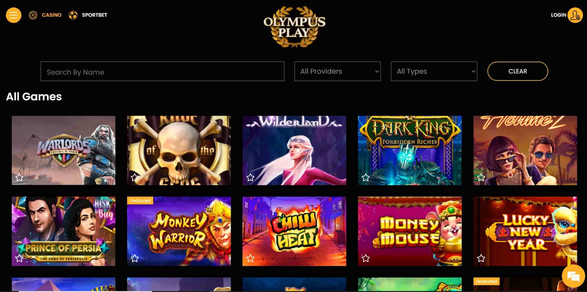 Olympus Play Casino Games