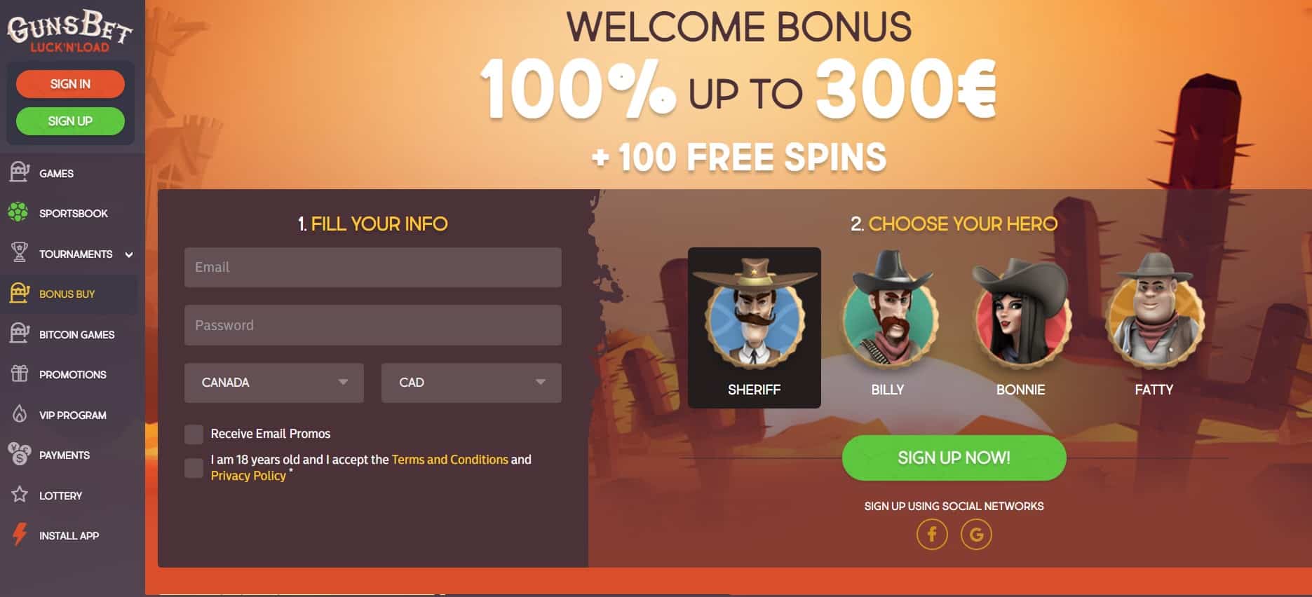 Gunsbet Casino Promo