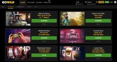 Go Wild Casino Promos