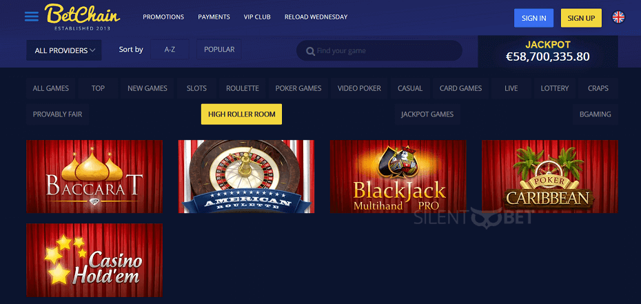 BetChain Casino Games